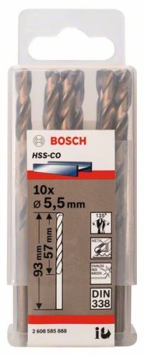 BOSCH Brocas para metal HSS-Co, DIN 338 5,5 x 57 x 93 mm (10 uds) 2608585888