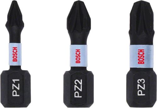 BOSCH Juego de puntas PZ1, PZ2, PZ3 25 mm, 3 piezas 2608522471