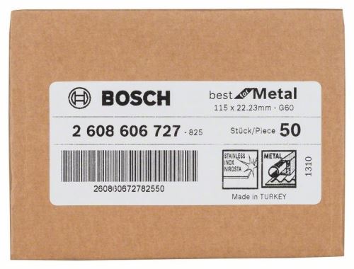 Muela abrasiva de fibra BOSCH R574, Best for Metal D = 115 mm; GRAMO = 60 2608606727