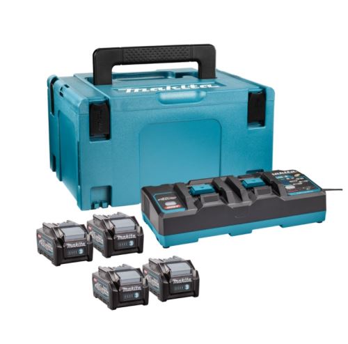 MAKITA Li-ion XGT 40V juego 4 piezas BL4040+1 pieza DC40RB+1 pieza Makpac 191U28-6