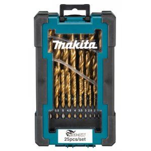 Juego de brocas para metal MAKITA HSS-TiN 1-13 mm (0,5 mm cada una), 25 piezas, paquete de 6 piezas D-72235-6