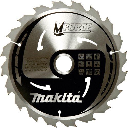 MAKITA Hoja de sierra para madera MFORCE 190x2x30mm 24Z B-32041