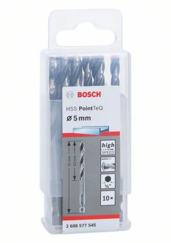 BOSCH Broca para metal HSS PointTeQ HEX con vástago de 6 puntas; 5,0mm 2608577545