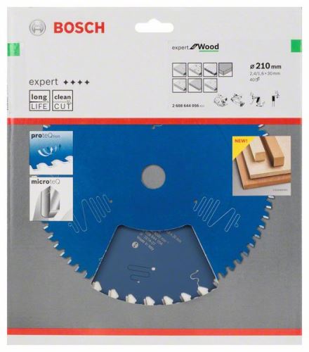 BOSCH Hoja de sierra Expert para madera 210 x 30 x 2,4 mm, 40 2608644056