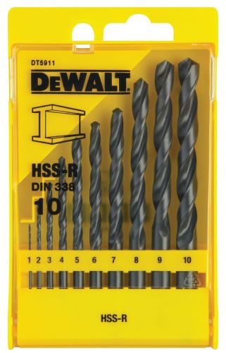 DeWALT Juego de brocas HSS-R DIN 338, para metal (10 piezas) DT5911