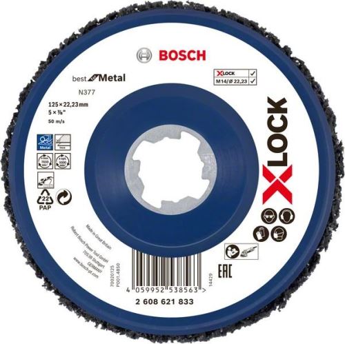 BOSCH X-LOCK Disco de limpieza N377 Best for Metal, Ø125mm 2608621833