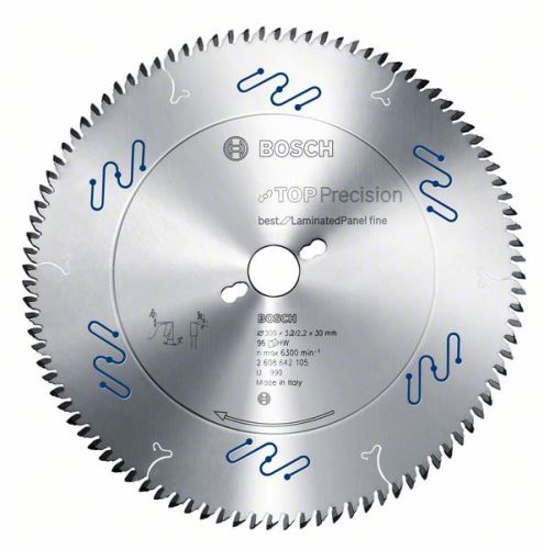 BOSCH Hoja de sierra circular Top Precision Best para panel laminado fino 350 x 30 x 3,5 mm, 108 2608642107