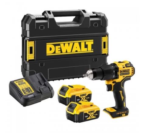 Taladro percutor inalámbrico Dewalt 18V 2x5.0Ah DCD709P2T