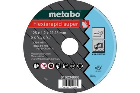 METABO Disco de corte Flexiarapid super 125x1,2x22,23 Inox, TF 41 616234000