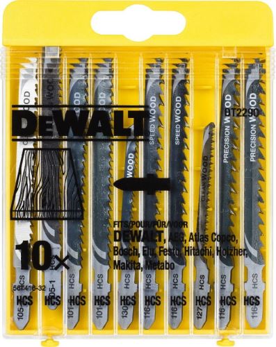 Juego de cortadoras de madera DeWALT / T101B, T119BO, T101AO, T111C, T144D, T144DP / (10 piezas) DT2290