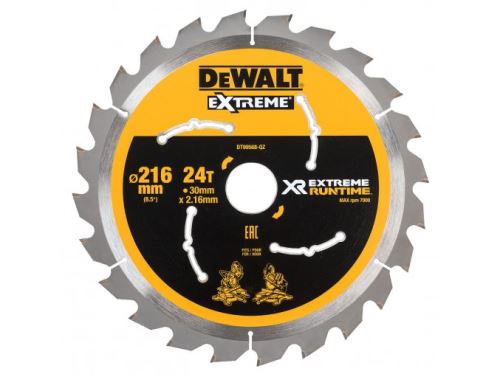 Hoja de sierra DeWALT (ideal para sierras FLEXVOLT) 216 x 30 mm, 24 dientes DT99568