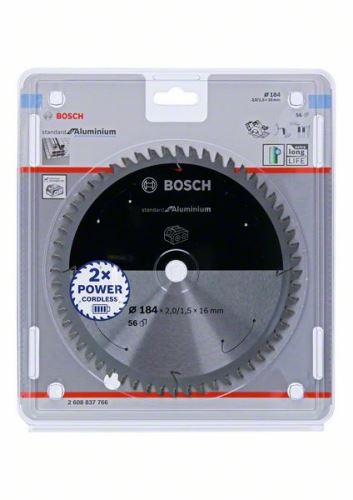 BOSCH Hoja de sierra para sierras inalámbricas; Estándar para Aluminio 184x16x2/1.5x56T 2608837766