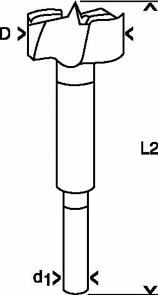 BOSCH Brocas Forstner, DIN 7483 G 25 x 90 mm, d 8 mm 2608596974