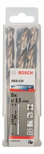 BOSCH Brocas para metal HSS-Co, DIN 338 11 x 94 x 142 mm (5 uds) 2608585901