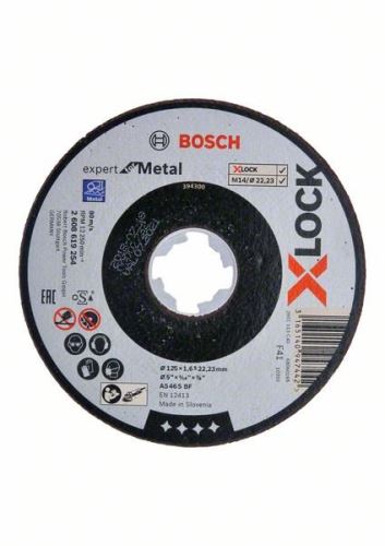 BOSCH X-LOCK Disco de corte plano Expert para sistema Metal 125×1,6×22,23 AS 46 S BF, 125 mm, 1,6 mm 2608619254