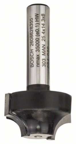 BOSCH Fresa de perfil E 8 mm, R1 6,3 mm, D 25,4 mm, L 14 mm, G 46 mm 2608628355