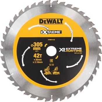 Hoja de sierra DeWALT (ideal para sierras FLEXVOLT), 305 x 30 mm, 42 dientes DT99574