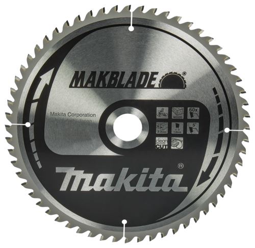 Hoja de sierra para madera MAKITA MAKBLADE 260x2,3x30 mm 60 dientes B-32801