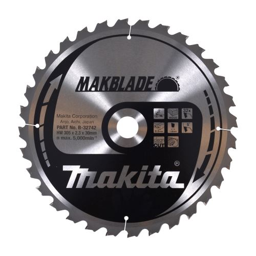 Hoja de sierra para madera MAKITA MAKBLADE 305x2,3x30 mm 32 dientes B-32742