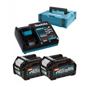 MAKITA Juego de iones de litio XGT 40V 2 piezas BL4020+1 pieza DC40RA+1 pieza Makpac 191V07-0