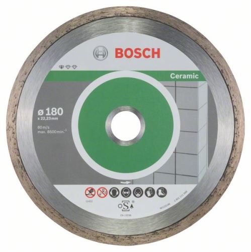 BOSCH Disco de corte de diamante Estándar para Cerámica 180 x 22,23 x 1,6 x 7 mm (10 piezas) 2608603233