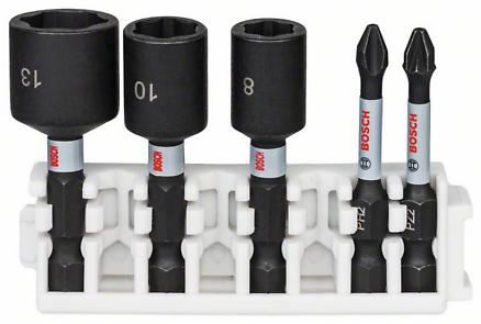 BOSCH Juego de puntas de destornillador y llaves de tubo Impact Control, 5 piezas 2608522350