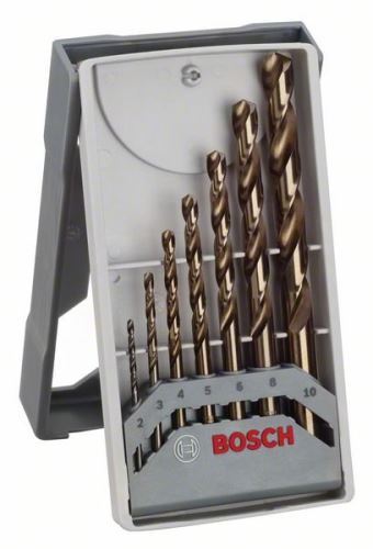 BOSCH Juego de brocas para metal de 7 piezas Mini X-Line HSS-Co, 135° 2; 3; 4; 5; 6; 8; 10mm 2608589296