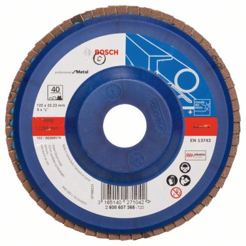 BOSCH Muela abrasiva de láminas X551, Expert for Metal D = 125 mm; G = 40, igual a 2608607365