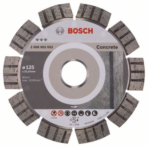 BOSCH Disco de corte de diamante Best for Concrete 125 x 22,23 x 2,2 x 12 mm 2608602652