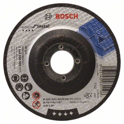 BOSCH Disco de corte perfilado Expert para metal A 30 S BF, 125 mm, 2,5 mm 2608600221