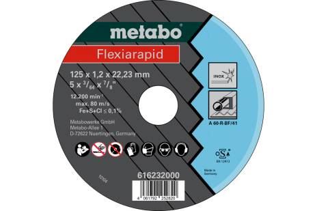 METABO Disco de corte Flexiarapid 125x1,2x22,23 mm Inox, TF 41 616232000