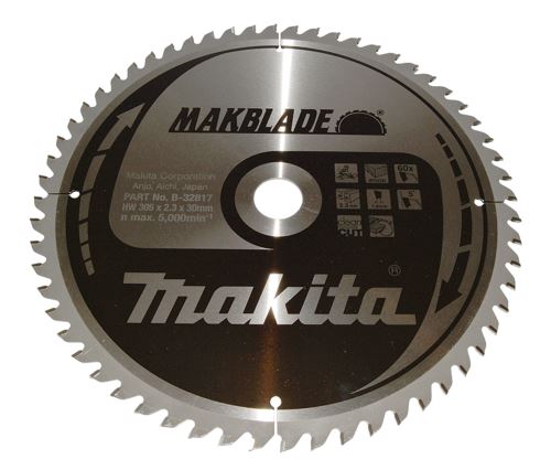 Hoja de sierra para madera MAKITA MAKBLADE 305x2,3x30 mm 60 dientes B-32817