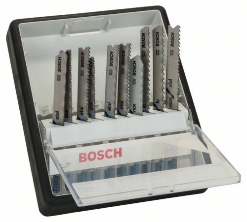 Juego de hojas de sierra BOSCH de 10 piezas Robust Line Metal Expert, con mango TT 118 G; T 118 A; T 118 B; T 118 EOF; T 118AF; T 118 BF; T 118 SGF; T 227 D; T 127 D; T 123 X 2607010541