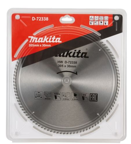 MAKITA hoja de sierra para madera 305x2,8x30 mm 100 dientes D-72338