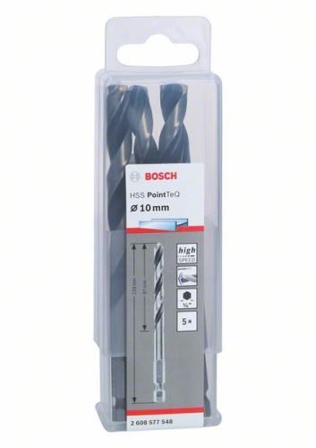 BOSCH Broca para metal HSS PointTeQ HEX con vástago de 6 puntas; 10,0 milímetros 2608577548