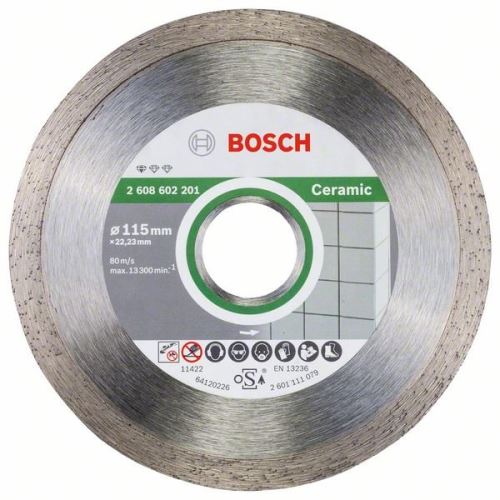 BOSCH Disco de corte de diamante Estándar para Cerámica 115 x 22,23 x 1,6 x 7 mm 2608602201