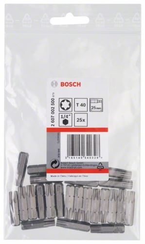 BOSCH Punta de destornillador extra dura Extra-Hart T40, 25 mm (25 uds) 2607002500