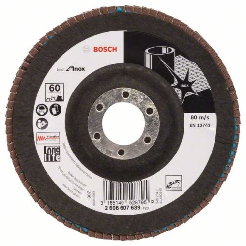 BOSCH Muela abrasiva de láminas X581, Best for Inox 125 mm, 22,23 mm, 60 2608607639