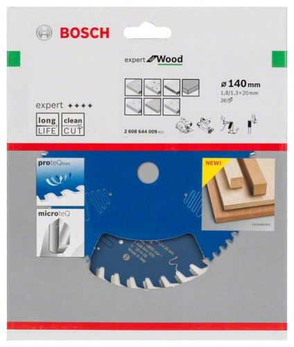 BOSCH Hoja de sierra Expert para madera 140 x 20 x 1,8 mm, 36 2608644009