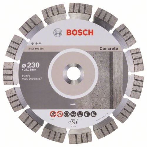 BOSCH Disco de corte de diamante Best for Concrete 230 x 22,23 x 2,4 x 15 mm 2608602655