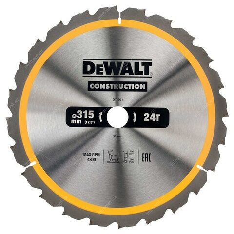 DeWALT Hoja de sierra para madera 315 x 30 mm DT1961