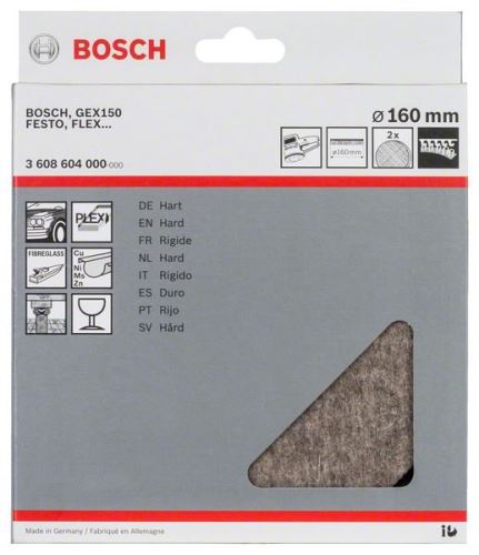 BOSCH Fieltro de pulido duro, 160 mm (2 piezas) 3608604000