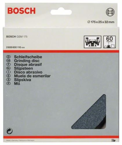 BOSCH Disco abrasivo para lijadora de doble disco 175 mm, 32 mm, 60 2608600110