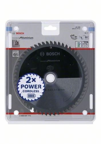 BOSCH Hoja de sierra para sierras inalámbricas; Estándar para Aluminio 190x30x2/1.5x56T 2608837771