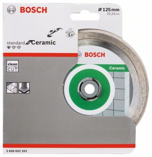 BOSCH Disco de corte de diamante Estándar para Cerámica 125 x 22,23 x 1,6 x 7 mm 2608602202