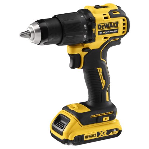 DeWALT Taladro/destornillador percutor inalámbrico 18V XR Li-Ion, 2x 1.5Ah DCD709S2T