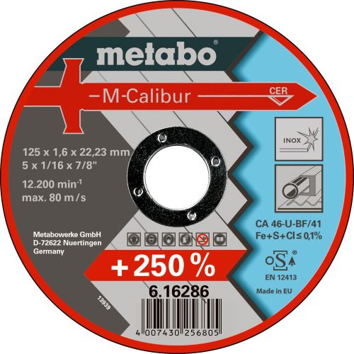 METABO Disco abrasivo M-CALIBUR 115 x 1,6 x 22,23 INOX, TF 41 616285000