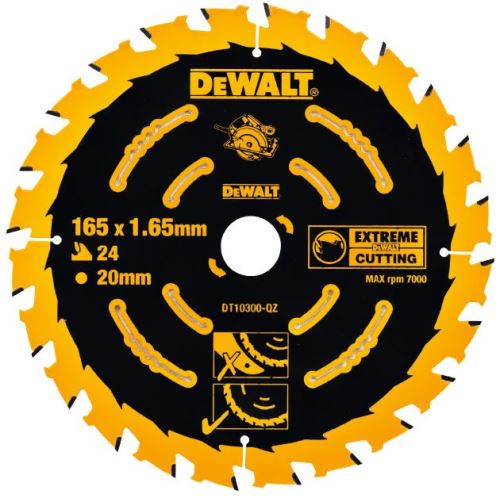 Hoja de sierra DeWALT (ideal para sierras FLEXVOLT), 184 x 16 mm, 24 dientes DT10302