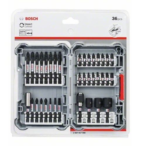 BOSCH Juego de llaves de tubo y puntas de destornillador con control de impacto Pick&Click de 36 piezas 2607017568