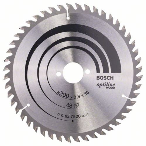 BOSCH Hoja de sierra Optiline Madera 200 x 30 x 2,8 mm, 48 2608640620